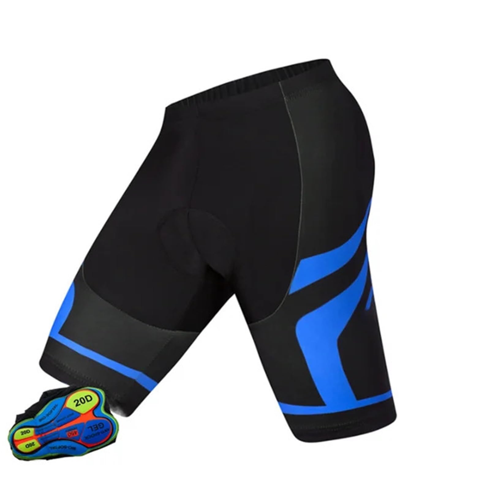 Pantaloncini Ciclismo 2 pezzi pantaloncini da ciclismo con bretelle, mountain bike, traspiranti, da uomo, con imbottitura in gel 20D, pantaloni da ciclismo, intimo Per Ciclismo Esercizio Corsa(Black02