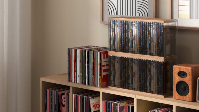 Amazon.com: AREAJD Retro Walnut-colored MDF DVD Storage, DVD