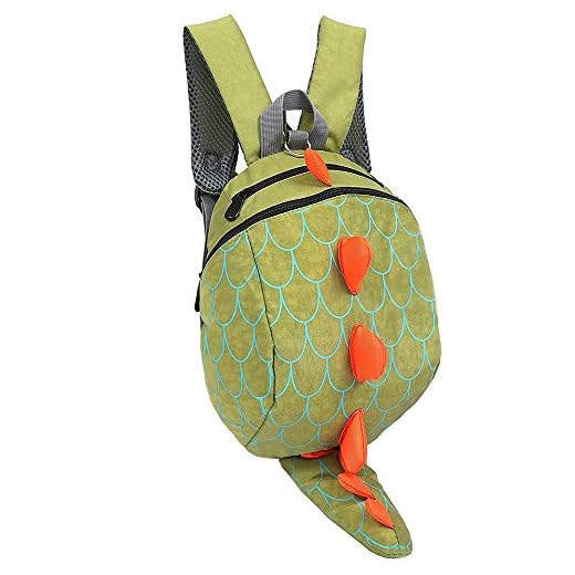 de Los Niños Perdidos-anti Arnés de Seguridad Del Bebé de Los Muchachos Mochilas chicas del Paquete Dinosaurio Bolsas (Verde)