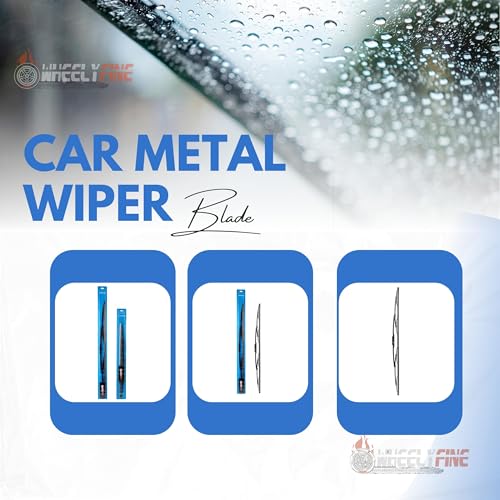 Image of Windshield Car Wiper Blades | Metal Frame Scratch-Proof Streak-Free Cleaning Durable Wiper Blade Refills for (Hyundai Creta Model (2015-2020) Dr 24 inch /Pa 16 inch)