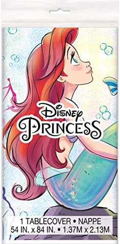 Miniatura 4 de Unique El paquete de decoración de Ariel de la Sirenita incluye 2 manteles de plástico y 1 hoja de calcomanías de dinosaurio