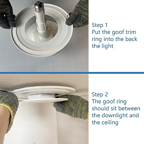 Jolux 4 Pack Matte Bronze Recessed Lighting Goof Trim Ring for 5/6" Inch Fixture Recessed Downlight, Plastic, can Lights Cover Outer Diameter 8.6 Inches, Inner Diameter 4.7 Inches. by Jolux - Image 5
