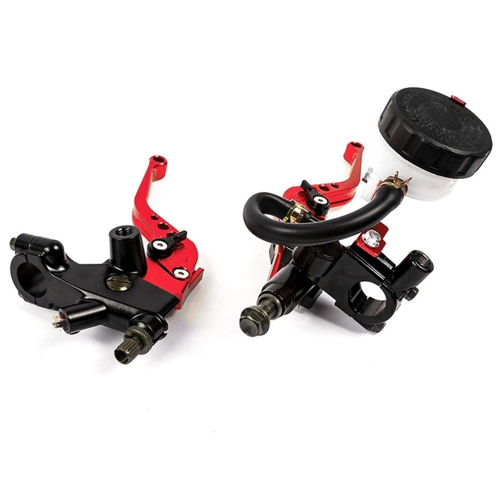 Kit Maître Cylindre Frein/Embrayage Moto - Universel 7/8" - Leviers Réglables Noirs