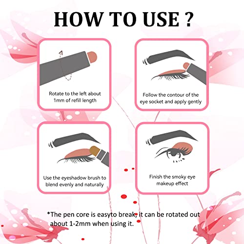 2 In 1 Eye Shadow Stick Makeup,Eye Brightener Stick With Smudger,Shimmer Cream Eyeshadow Sticks For Eyes Look,Highlighter Stick Hypoallergenic Waterproof Long Lasting Eyeshadow Pencil Crayon (2 Pcs,12# Midnight Blue Black Shimmer) #TOP3