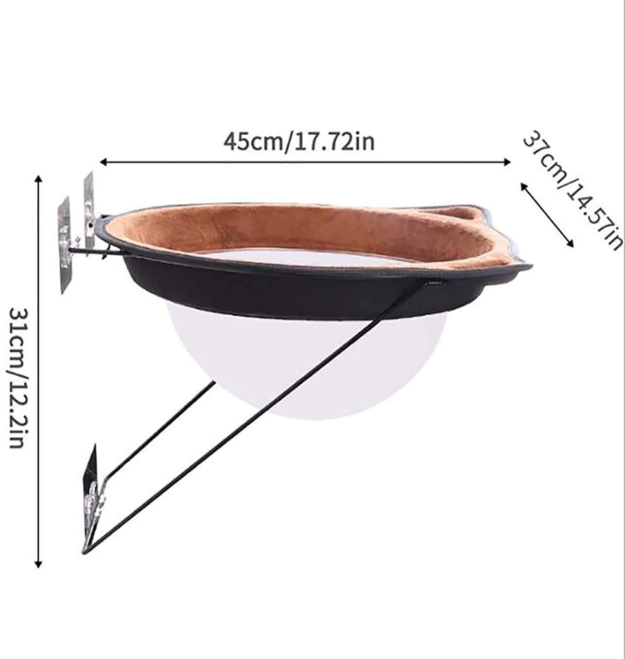 Hamaca de Gato para VentanaCama para gatos, hamaca para gatos, cama colgante para mascotas, perchas para ventanas de gatos, asiento para gatos, hamaca para gatos con ventosa de 37 x 37 cm, duradera pa