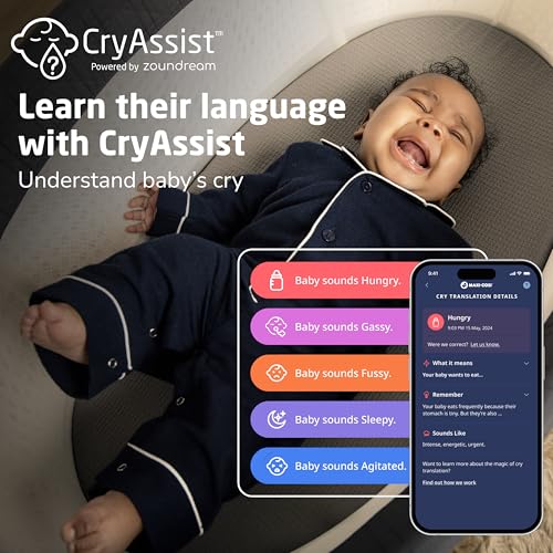 Maxi-Cosi Starling Smart Bassinet, CryAssist AI Cry Translation, 5 Rocking Motions, Cozy Mattress Pad, Machine-Washable Cover, Built-in Bluetooth Speaker, Onyx Heritage, Baby Bassinet Rocking - image 3
