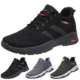 Zapatillas de correr para hombre, zapatos ortopédicos, zapatillas de senderismo, ligeras, antideslizantes, cómodas, para caminar, suaves, antideslizantes, deportivas, de trekking, etc, Negro , 43 EU