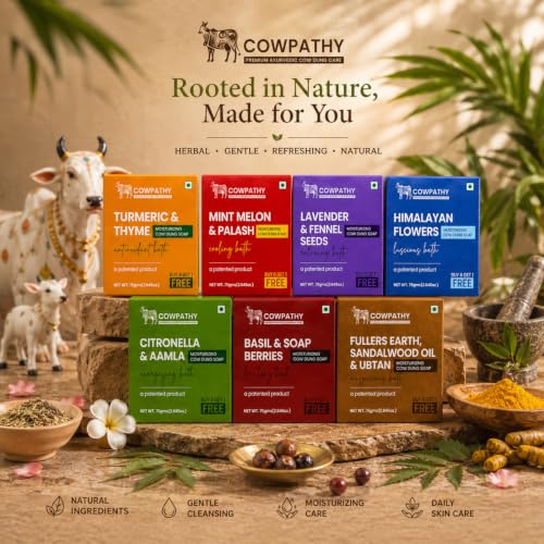 Image of Cow Dung Soap (Patented Soap) | Herbal Handmade Bath Soap | Gentle Cleansing & Refreshing Bath Soap | Daily Skin Care