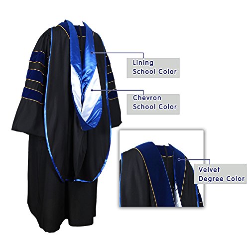 GraduationForYou Graduation Unisex Deluxe Doctoral Hood,Customized Acceptable3