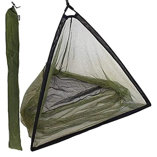 Red de aterrizaje de pesca de carpas de 42 pulgadas con bloque esparcidor de bolsa de apestas, en negro y verde con una sensación y acabado de lujo, no incluye poste ni mango | Ya disponible en tu tienda friki favorita! En mundofriki.es!