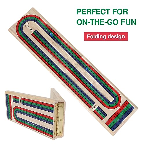 Juego de Mesa Plegable Cribbage Clásico de Madera miniatura 4