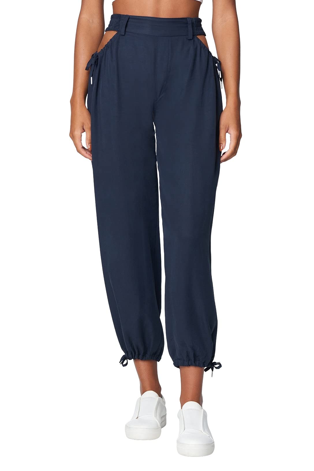 BLANKNYC Womens Womens Tencel Gathered Hip Hem Detailed Trouser Comfortable Casual Pants