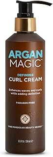 ARGAN MAGIC Defining Curl Cream - Enhances Waves and Curls While Adding Definition | Conditions, Detangles, and Reduces Frizz | Paraben Free (8.5 Ounce / 250 Milliliter)