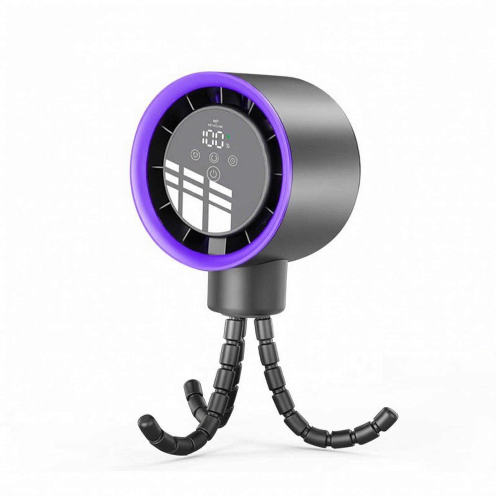 Baoblaze Ventilador para Cochecito Bebé con Soporte Segmentado Ventilador Portátil Ventilador Recargable Ventilador Silencioso Fácil de y Fijar sin Volumen, Gris Oscuro