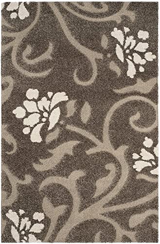 Image of Export Quality Microfiber Hand Woven Shaggy Carpet Collection with 2 inch Pile Height Carpet for Living Room & Bedroom Size 5x5 feet Square coular Beige /Ivory