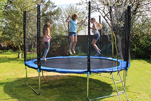 PlayActive Trampoline With FREE Safety Net Enclosure, Ladder, Rain Cover, Shoe Bag (10ft)