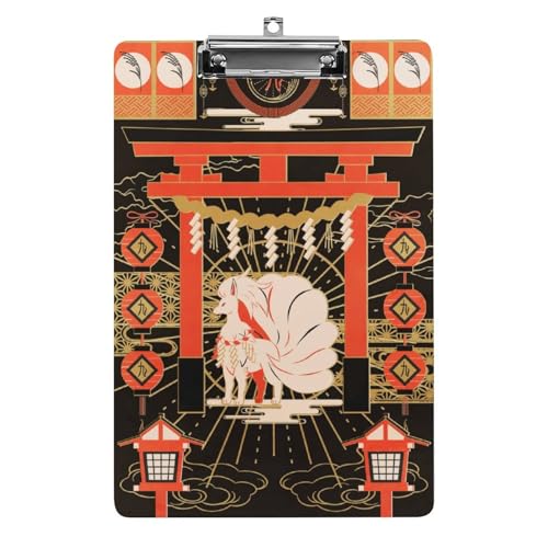 クリップボード 和風 きつね A4 用箋挟み バインダー ファイルボード ファイルボード スケッチボード 文房具 軽量 おしゃれ