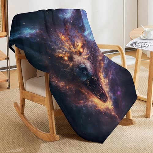 Manta de forro polar de lobo cálida para cama y sofá de 150x200 8