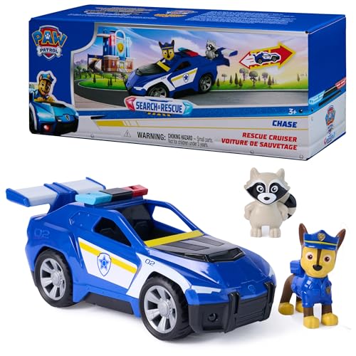 Paw Patrol: Search & Rescue, Chase Rescue Cruiser Vehicle with 2 Figures, Police Car Toy with...