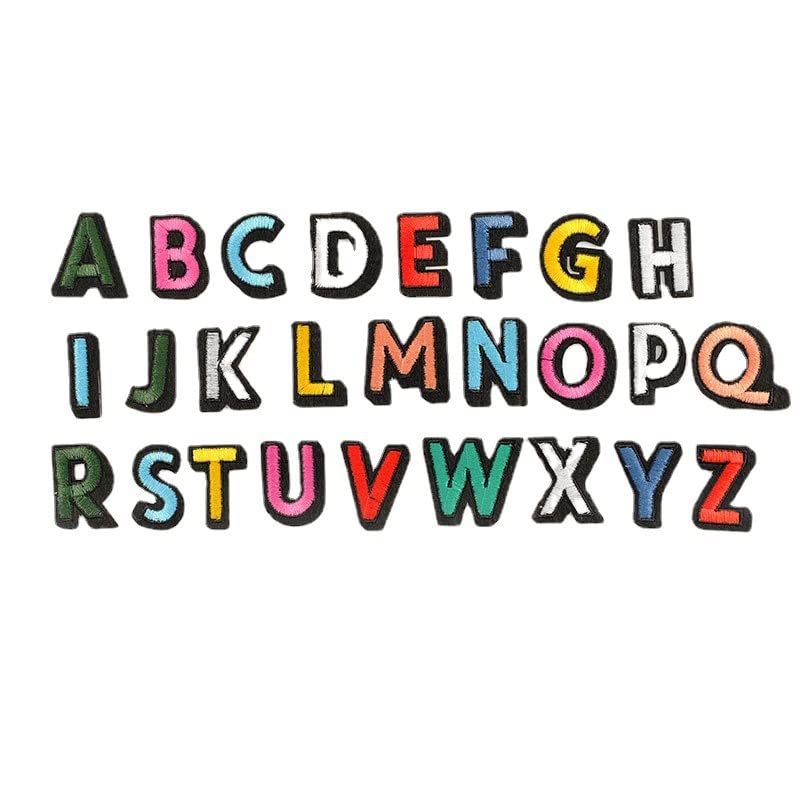 Lot 60 Patchs Lettres Alphabet A-Z + Fleurs Thermocollants – Chenille Brodé Pour Customiser Vêtements, Sacs, Chapeaux