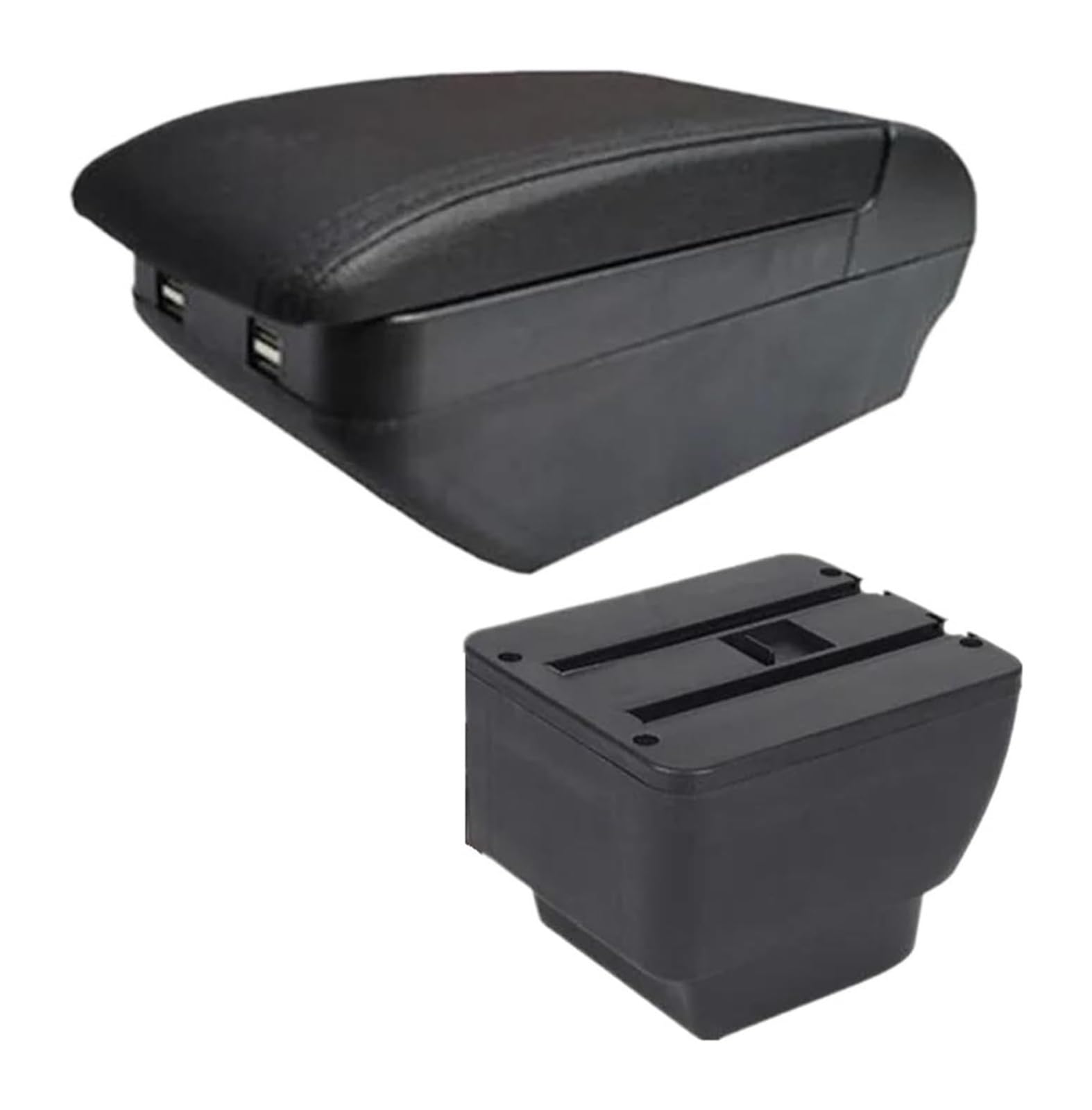 Hckclmbmzw H All Black 4 Usb For Mazda 2 For Demio Car Armrest Box Storage Interior Dedicated Retrofit Parts Accessories Car Armrest Center Console(H All Black 4 Usb)