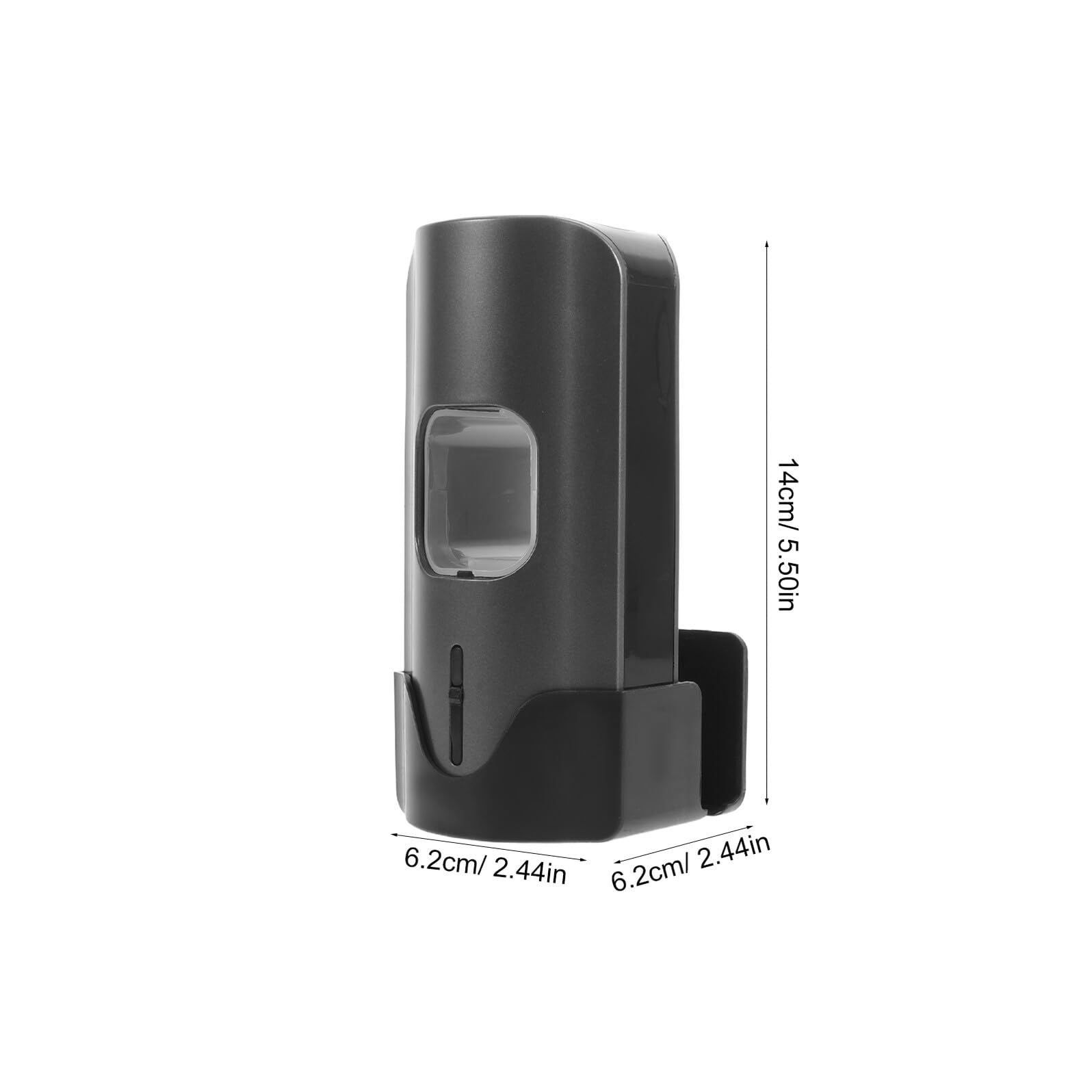 Yardenfun Dispensador de Pasta Dientes Automático con 2 Ranuras Cepillos Dientes y Ajuste de 3 Niveles para Baño Negro Plástico