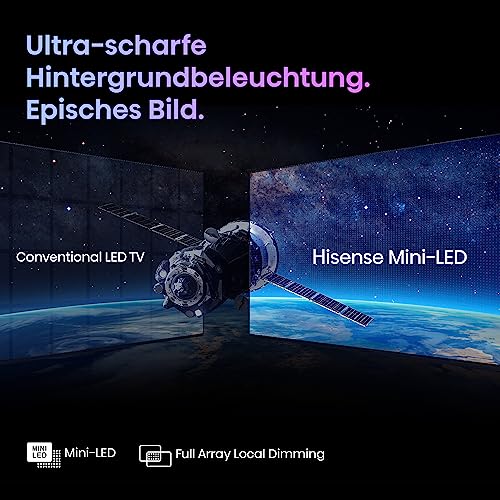 Hisense 100U7KQ (100 Zoll) Fernseher 4K Mini LED ULED HDR Smart TV, Quantum Dot, 120Hz, HDMI 2.1, Game Mode Pro, Dolby Vision IQ & Atmos, Bluetooth, Alexa Built-in, Anthrazit – Bild 8