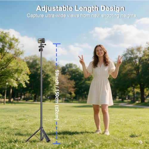 Image of Celfiexpt 59 inch Vlogging Phone Camera Tripod Stand for Gopro & DJI Pocket 3 /2