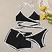Womens 3 Piece Swimsuit Set Criss Cross Tops with Beach Sports Shorts Bathing Suits Holiday Fashion Casual Beachwear Black,XL