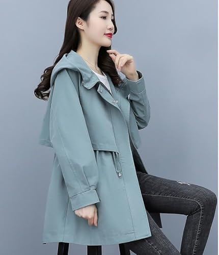 Stylish Blue Medium Women's Waterproof Windbreaker Jacket for Work and Casual Autumn Days - Image 4