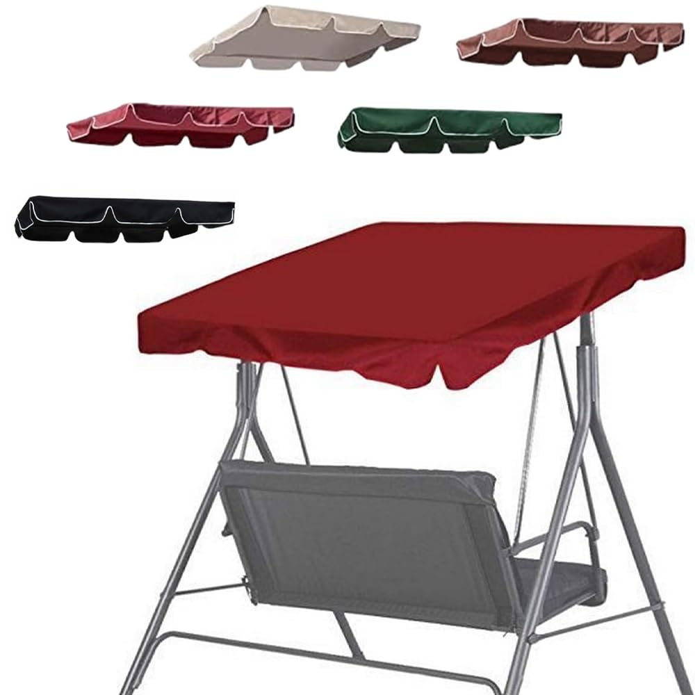 Copertura di ricambio impermeabile per dondolo da giardino a 3 posti, adatta per dondolo da giardino a 3 posti, 75 x 47, 75 x 52 (rosso, 249 x 185 cm)