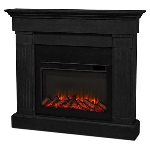 Real Flame Crawford Slim Electric Fireplace With Remote Control - Realistic Fireplace Heater - Black Indoor Fireplace (8020E-Blk) #TOP1