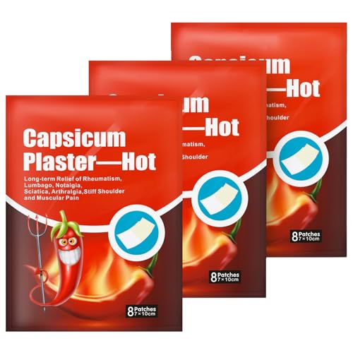 Parches Térmicos de Capsaicina,Parche De Capsaicina Columna Cervical Vértebra,Parches Térmicos de Capsaicina Natural,Parche Caliente para Aliviar el Dolor de Yeso Capsicum 24PC