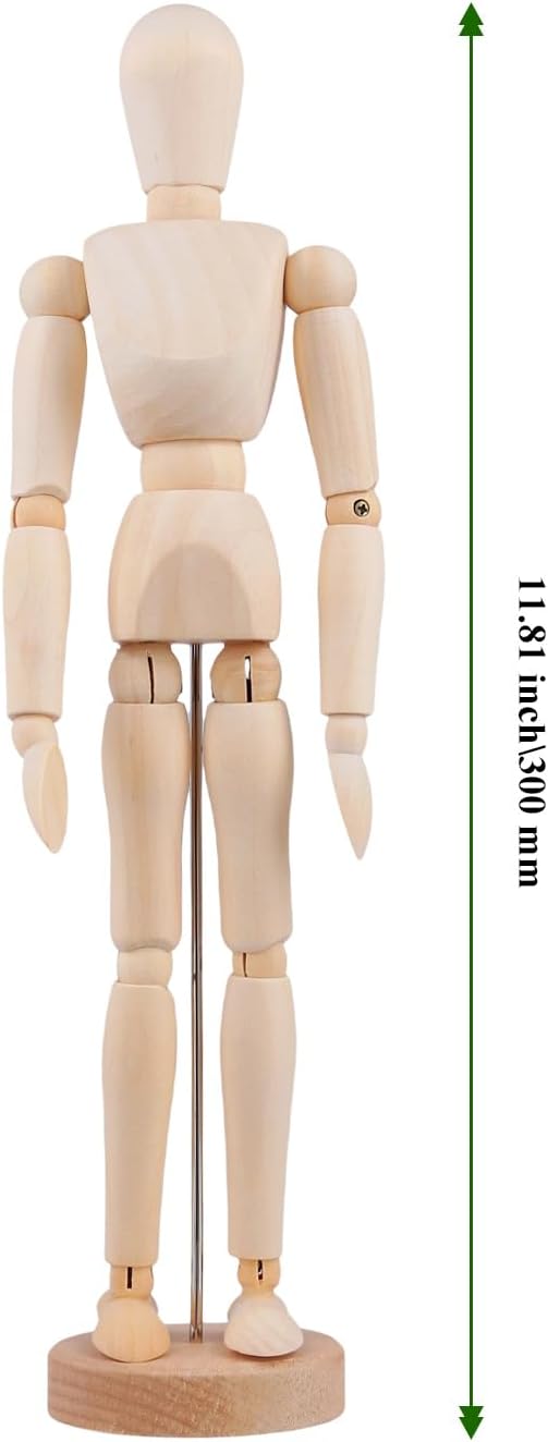 MAHIONG 4 Pack Maniquí de Artista de Madera 12" con Base Flexible miniatura 2