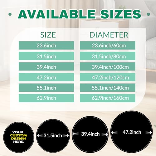 Tapete redondo personalizado lavable 200 cm diámetro miniatura 3