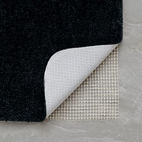 MIULEE Absorbent WC Toilet Rug Non Slip U Shape Bath Mat with High Hydroscopicity Rugs Super Soft Cozy and Shaggy Microfiber Rug Carpet for Bathroom 50x50 cm Black - Image 4
