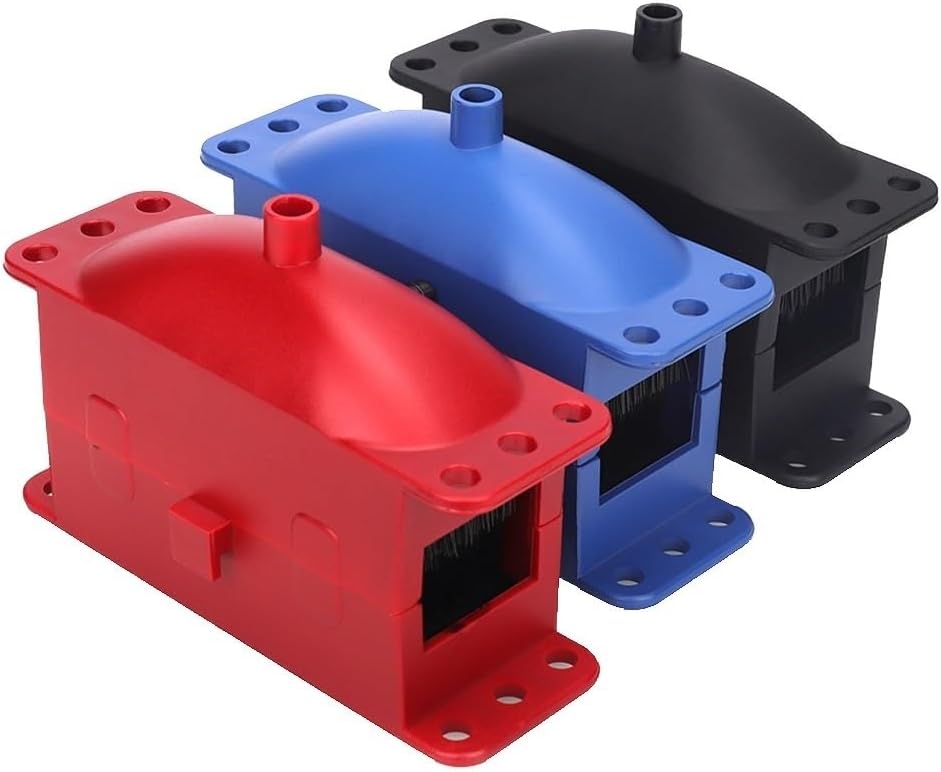 Chain Cleaner Bicycle/Motorbike/Motorcycle Machine Kit Chain Cleaning Tools Lube Lubricating Device Washer Brush Accessories(A Set Red)