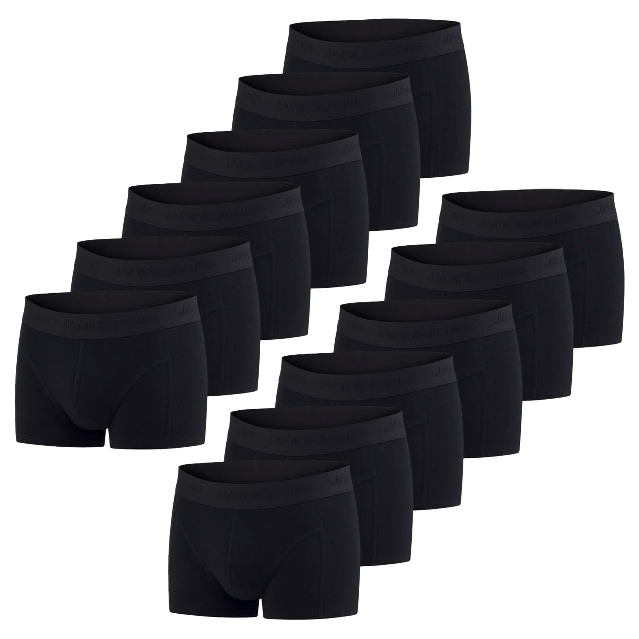 JACK & JONES Boxershorts Herren 12er Pack Basic Trunks Boxer Stretch Unterhosen Unterwäsche Retroshorts Set Baumwolle S M L XL XXL 3XL 4XL 5XL 6XL 7XL 8XL