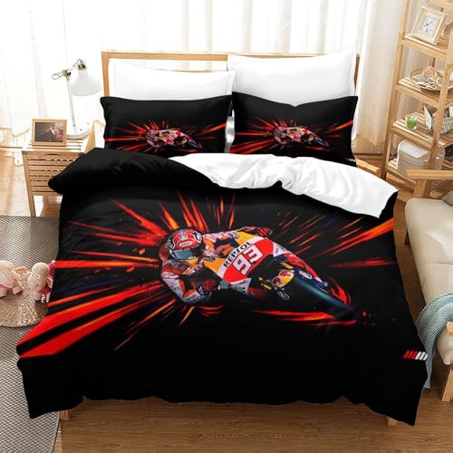 Housse de couette moto en microfibre résistante avec fermeture éclair parure de lit 140x200 - 3