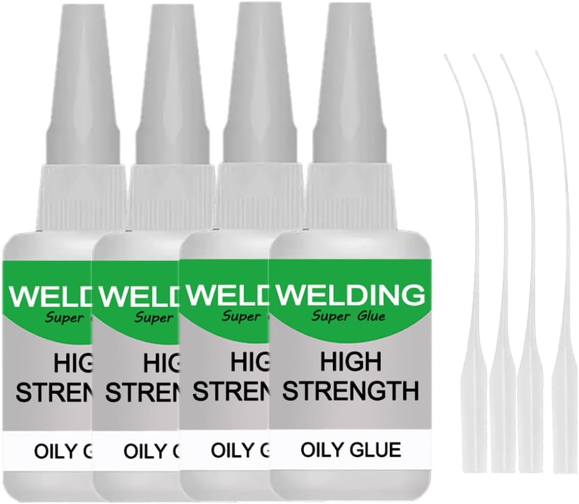 Jue-Fish Multifunctional Glue, Welding High-Strength Oily Glue, Universal Super Glue, Instant Bonding, Strong Adhesion, Repairs Last Long Time for Metal, Wood, Ceramics,Leather, Glass (clear4pc)