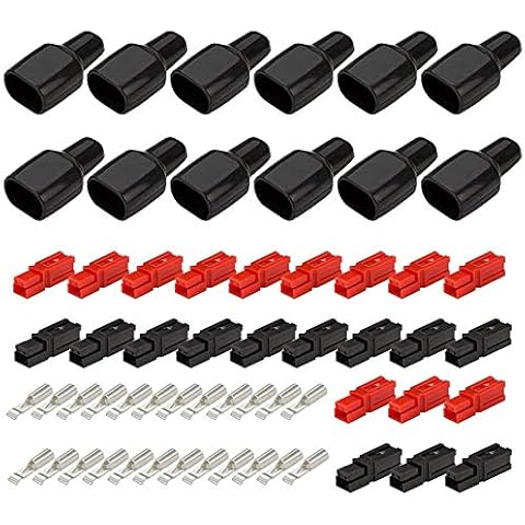 GTIWUNG 12 Pair 30A Quick Disconnect Power Terminals Connectors, Red Black Quick Connect Battery Connector Modular Power Connectors Set, AWG12-16 Cover