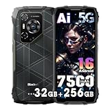 Blackview BL7000 Pro AI 5G Rugged Smartphone Android 16, 32GB + 256GB/2TB Telefono Indistruttibile, 6.78 FHD+ 120Hz, 7500mAh, 50MP + 32MP, Telefono Impermeabile IP68, NFC/GPS/OTG/FM/Nero