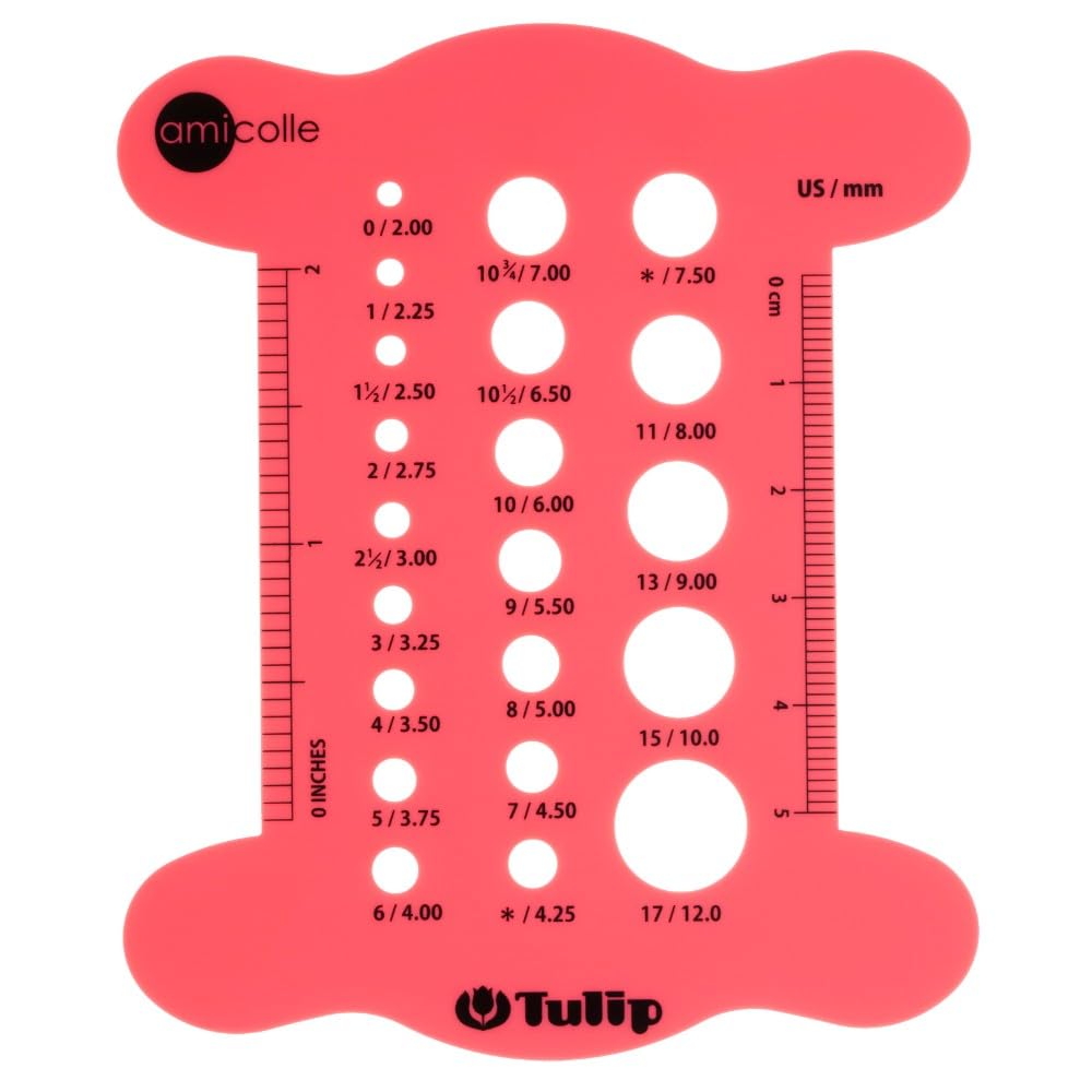 Tulip Knitting Needle Gauge, Pink, 1 piece