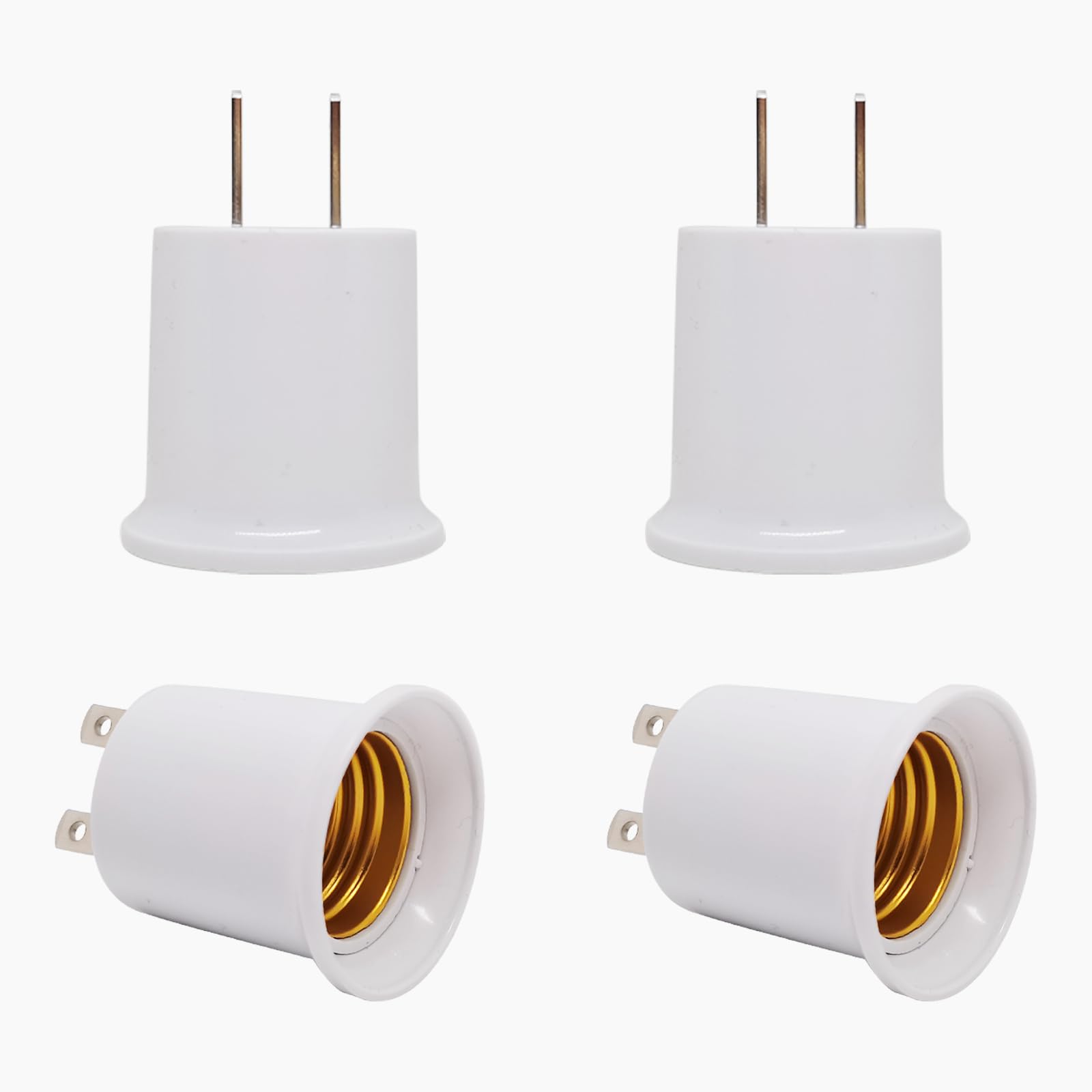 LUCKY STAR JX-970H E26 Socket Adapter Converts Outlet to Lamp Socket.E26 Two Outlet Light Socket