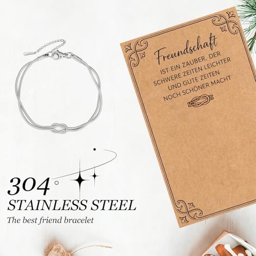 Beste Freundin Geschenke,Geschenk Beste Freundin Geburtstag, Freundschaftsarmband Mit Karte,Geschenke Für Beste Freundin.Ideale Geschenkidee Für Weihnachten,Geburtstag Oder Abschluss,2-Teiliges Set