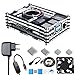 Bruphny Boîtier pour Raspberry Pi 4 avec Ventilateur 35mm, 4 Dissipateurs, Alimentation USB-C 3A, Câble Micro HDMI 1.8m, Adaptateur HDMI-Micro HDMI, Lecteur de Carte USB pour Raspberry Pi 4 Modèle B