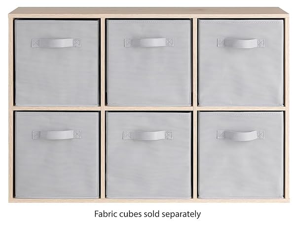 Whitmor 6 Cube Bookcase Storage Organizer, 3 Tier Stackable MDF Bookshelf, Open Storage Display Shelf, Storage Cabinet for Living Room, Bedroom, Home, Office, 23.9" L x 11.7" W x 35.5" H, Sonoma Oak by Whitmor - Image 2