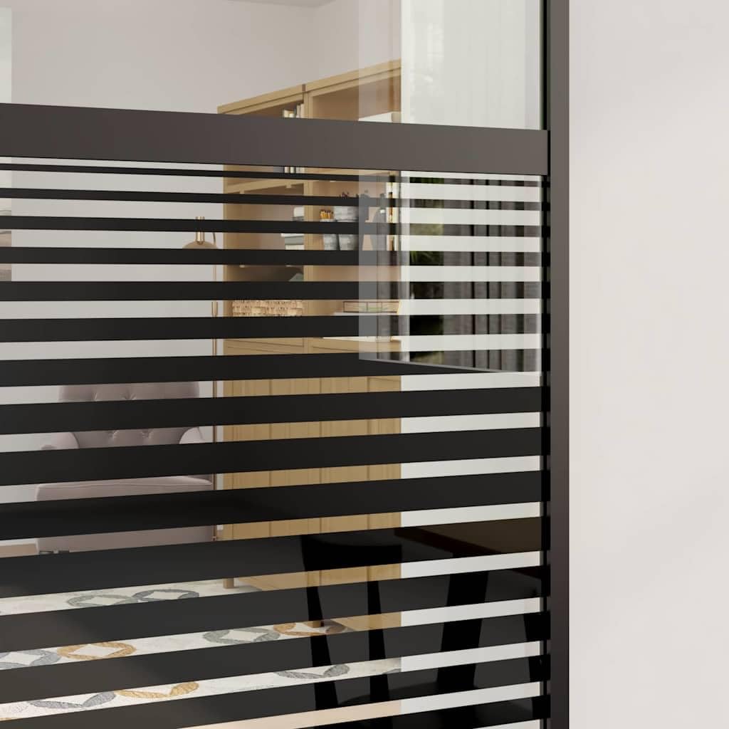 Solivagant Glastür Gestreift Schwarz 76 x 2 x 205 cm Aluminium, Heimwerkerbedarf,Baumaterialien,Türen, 22.65 kg-42012460