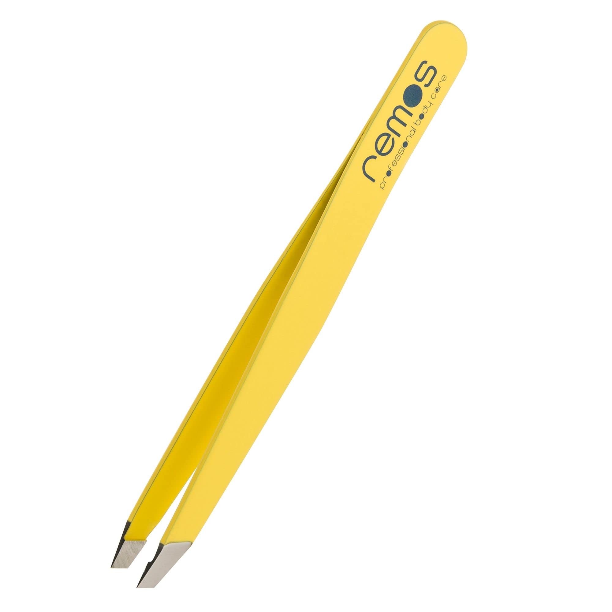 REMOS Pinzas de acero inoxidable para cejas que eliminan pelos más finos amarillo