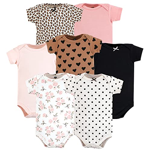 Image of Hudson Baby baby-girls Cotton Bodysuits 7-pack